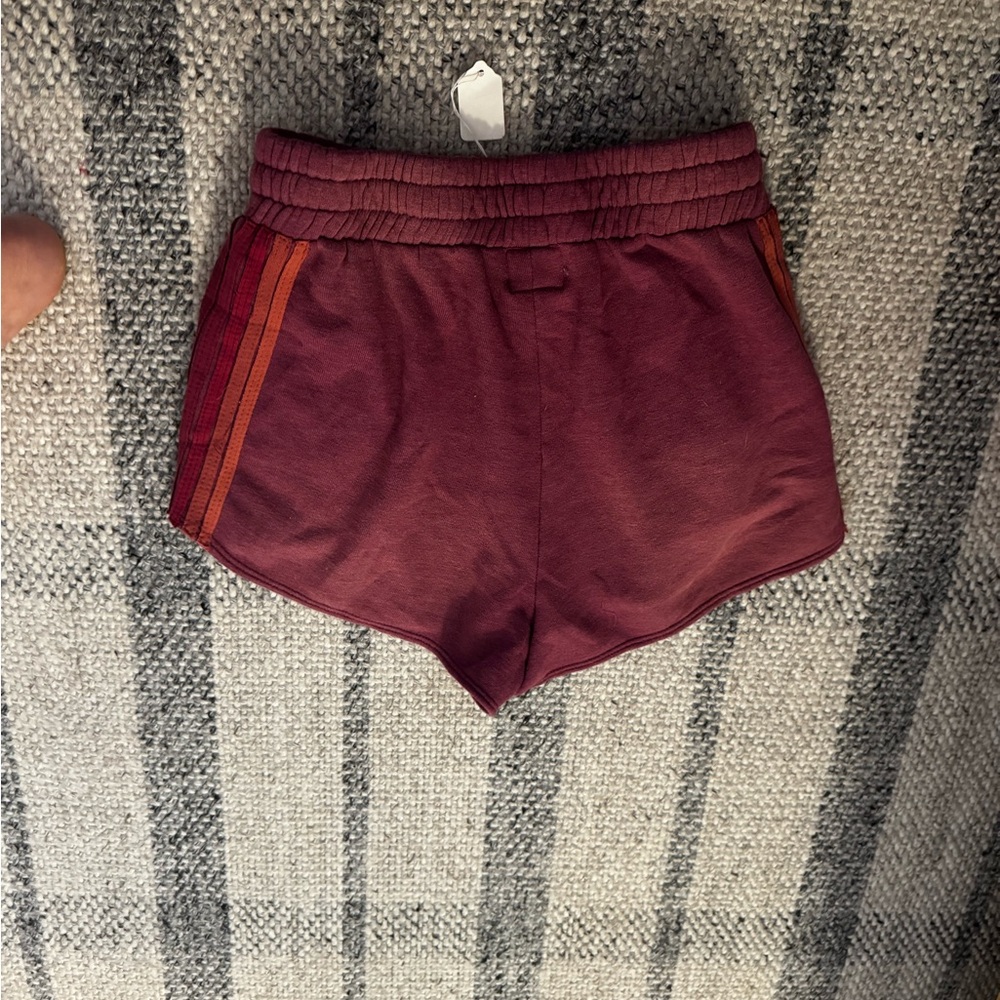 Women's Burgundy Shorts with Orange Stripes